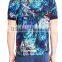 Custom Made Clothing Manufactures Mens Short Sleeve Polo Shirt With All Over Floral Print Polo With Rib Collar