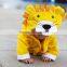 Yellow lion terry cotton hooded bathrobe for promotion