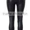 EY0211P Pants Fashion Women Bottoms Black PU Leather Slim Pant