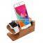 Custom family use wood office gift wood cell phone stand with good quality