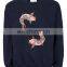 Mens crew neck drop shoulder embroidered fish patch detail sweatshirt