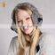 High Quality Cute Gray Color Real Rex Rabbit Fur Earmuff With Bow