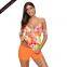 Hot Selling Orange Green 2pcs Tankini Woman Swimwear 2017