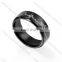 2017 polished heart stainless steel ring black men custom