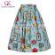 Grace Karin Women's Vintage Retro A-Line Pleated Cotton Print Skirt 5 Patterns CL010401-2