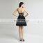 New Arrival Sexy See Through Sweetheart Sleeveless Short Black Chiffon Lace Cocktail Party Dress