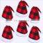 Home Outdoor 30*41cm Winter Warm Gift Fashion Party Red Black Plaid Christmas Hat Decoration for Adults