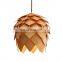 Latest Design Pine Cone Wooden Pendant Lamp wood pendant lighting wholesale factory supplier for home decor hotel dinner room