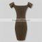 2016 hot selling off shoulder backless hollow out bandage dress