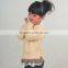 Anti-shrink knitted pattern jumper Girls polo Pullover sweater dress