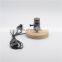 Vintage Round Wood Base Aluminum Lamp Holder Desk Lamp Small Table Lamps Night Light