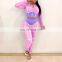 2020 Fall Fashion Woman Clothes Round Neck Crop Top High Waist Pants Two Piece Set