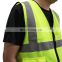 Men Women Breathable Mesh Construction Reflective Safety Working Vest with Pockets and Zipper