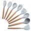 AMAZON TOP SELLER GADGETS 2022 SILICONE KITCHEN ACCESSORIES PRIVATE LABEL 9 PCS MARBLE SILICONE UTENSILS SET