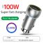 Portable Car Usb Battery Charger For Huawei For Apple Fully Compatible Flash Charging Equipment 100W Mobile Phone Charger