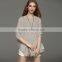 2016 new arrival Summer new fashion women's batwing half sleeve loose linen sweater with hollow flower style
