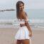 Contrasting Color One Piece Sexy Backless Jumpsuits Custom Women Quick Dry Tennis Wears