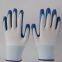 13 gauge white polyester knitted blue nitrile palm coated safety work gloves for workers