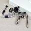 promotional brass lever pull cork opener gift set with aerator, foil cutter, wine plug
