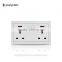 Multi function universal double power 13a electrical sockets usb wall socket with usb charger outlet