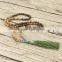 NE2366 Fashion Natural Matte Gemstone Picture Jasper Necklace With Tassel