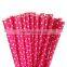 Party decoration cute dark pink mini spots paper drinking straw