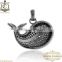Pave Charm Jewelry, Diamond Fish Charm Pendant, 925 Silver Charm, Handmade Charm Jewelry, Diamond Silver Charm, Designer Charm