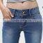 slim fitness soft navy blue cotton blend new design khaki custom denim jeans for women