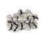 Nice 8mm Black Color Metal Style #1 Caystal Rhiestone Ball Shape Spacer Beads Silver Plated 20pcs Per Bag