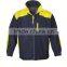 Lightweight, water repellent and wind resistant soft shell fleece jacket with HI-VIS labor safety clothing