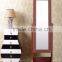 cheap wooden floor stand dressing mirror with storage