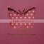 pink rubber surface matt pu fancy journal with butterfly shape die cut