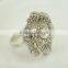 fashionable flower shape crystal metal alloy napkin rings for wedding