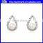 FIVE COLORS -- New big round white pearl diamond cluster stud earrings