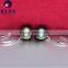 black perfect round tahitian pearls 9mm hoop earrings for women
