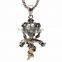 Vintage Style titanium stainless steel skull pendant necklace