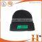 Factory price! fashion all black warm winter hat with custom logo