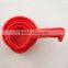 5 pcs red color plastic measuring cups set