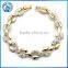 Color Retention Gold Color Upscale Jewelry Flash Diamond Bracelet Wheat