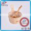 Wooden sauna bucket and ladle with plastic inner