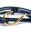 18k Gold Fish Hook Clasp Cotton Rope Double Strands Wrapped With Adjustable Knots Bracelet