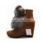 Ladies Ankle boots animal fur boots