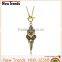2015 high quality hot sale round pendant necklace vintage feather jewelry