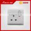 BIHU newest UK stainless steel 1 gang 1 way 13a wall switch with socket