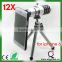 12X Optical Zoom Telephoto Camera Lens Aluminum Tripod Case for iPhone 6