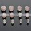 6 Pairs Ipink Organic Hand Carved Rose Quartz Saddle Shape Flower Ear Plug Earlet Flesh Tunnel - Available in Various Gauges