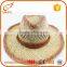 Cheap promotion paper straw hat light up folding denim cowboy hat