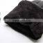 Delicate Sheep Fur Leather Gloves With Blue Fox Fur Pompom Flannelette Inside