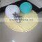 kids room decor baby blue color round knitted moroccan pouf