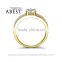 2 Row Shank 10K Gold Yellow Classic Ring Hot Sale Round Sona Synthetic Simulated Diamond Engagement Wedding Ring Jewelry Ring